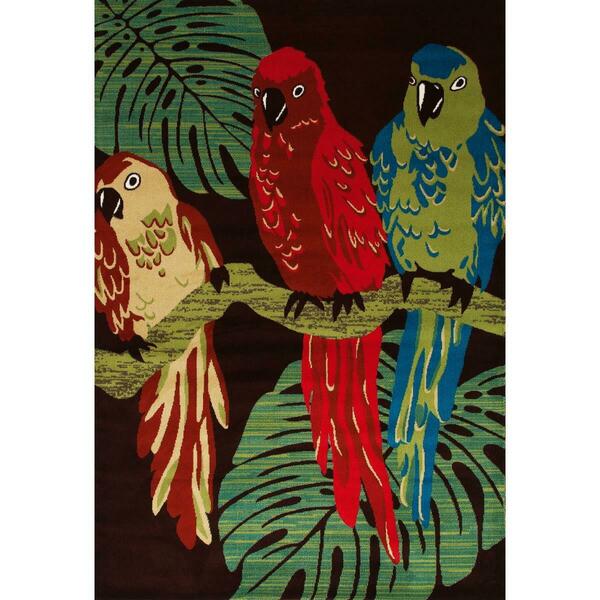 Art Carpet 7 X 9 Ft. Antigua Collection Parrots Woven Area Rug, Brown 841864117950